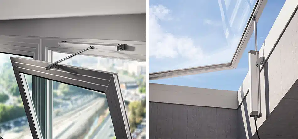 Tilt and turn windows with motorized skylight