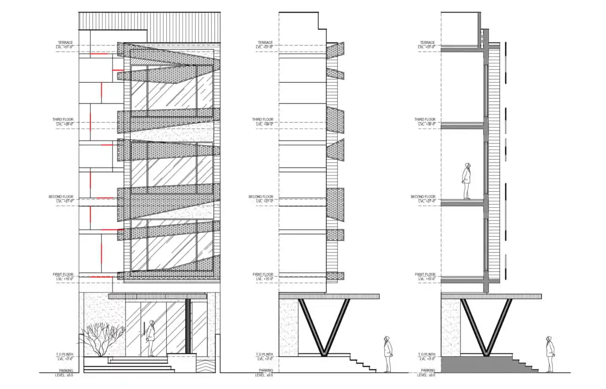 Hotel West End view - Curtain wall assemblies, panelised cladding, and custom glazing modules can be developed with detailed geometry and performance attributes