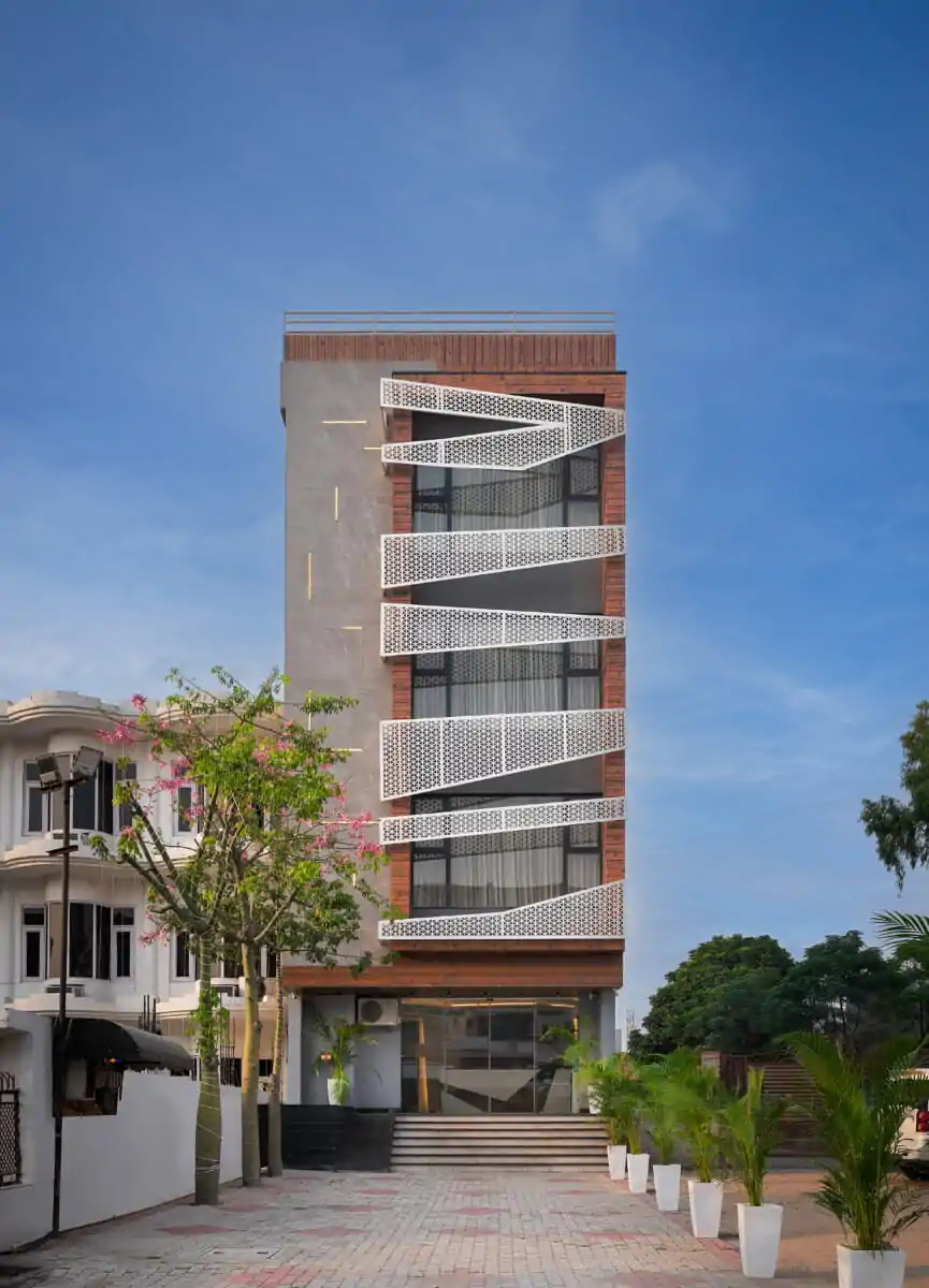 Hotel West End view For façades that require complexity, variation, or responsiveness, Rhino and Grasshopper are indispensable