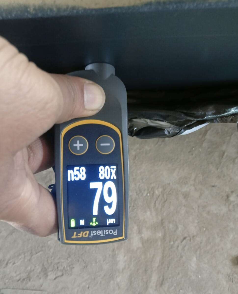 Powder coating thickness check (DFT)