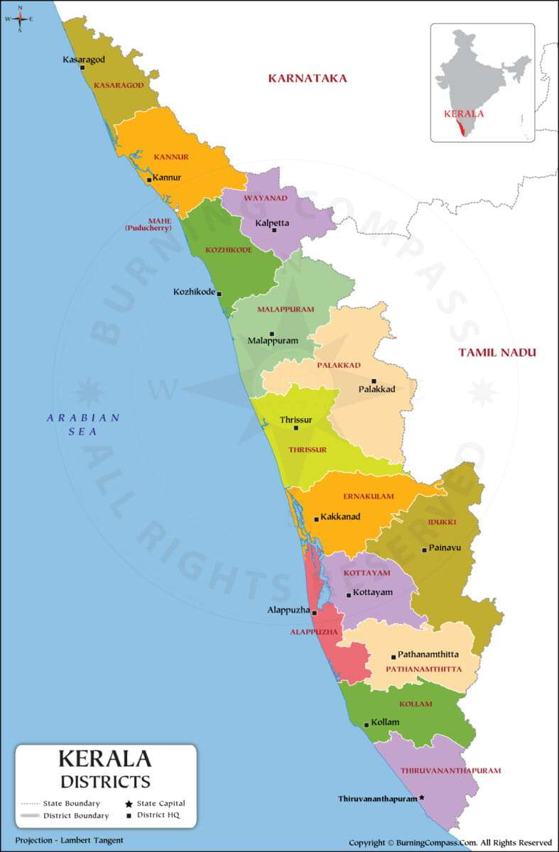 Kerala District Map