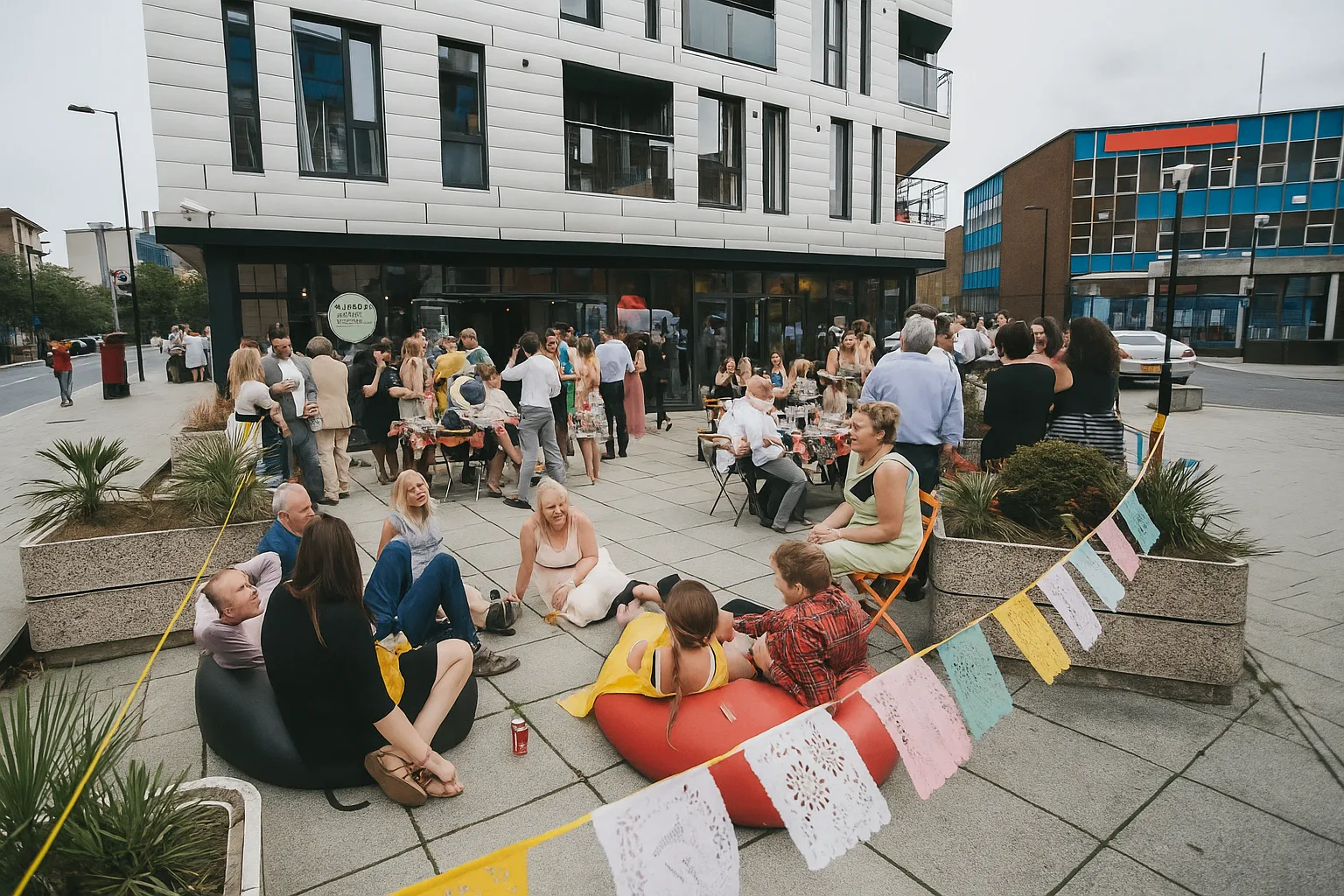 A façade-rich streetscape where people naturally gravitate toward the building edge