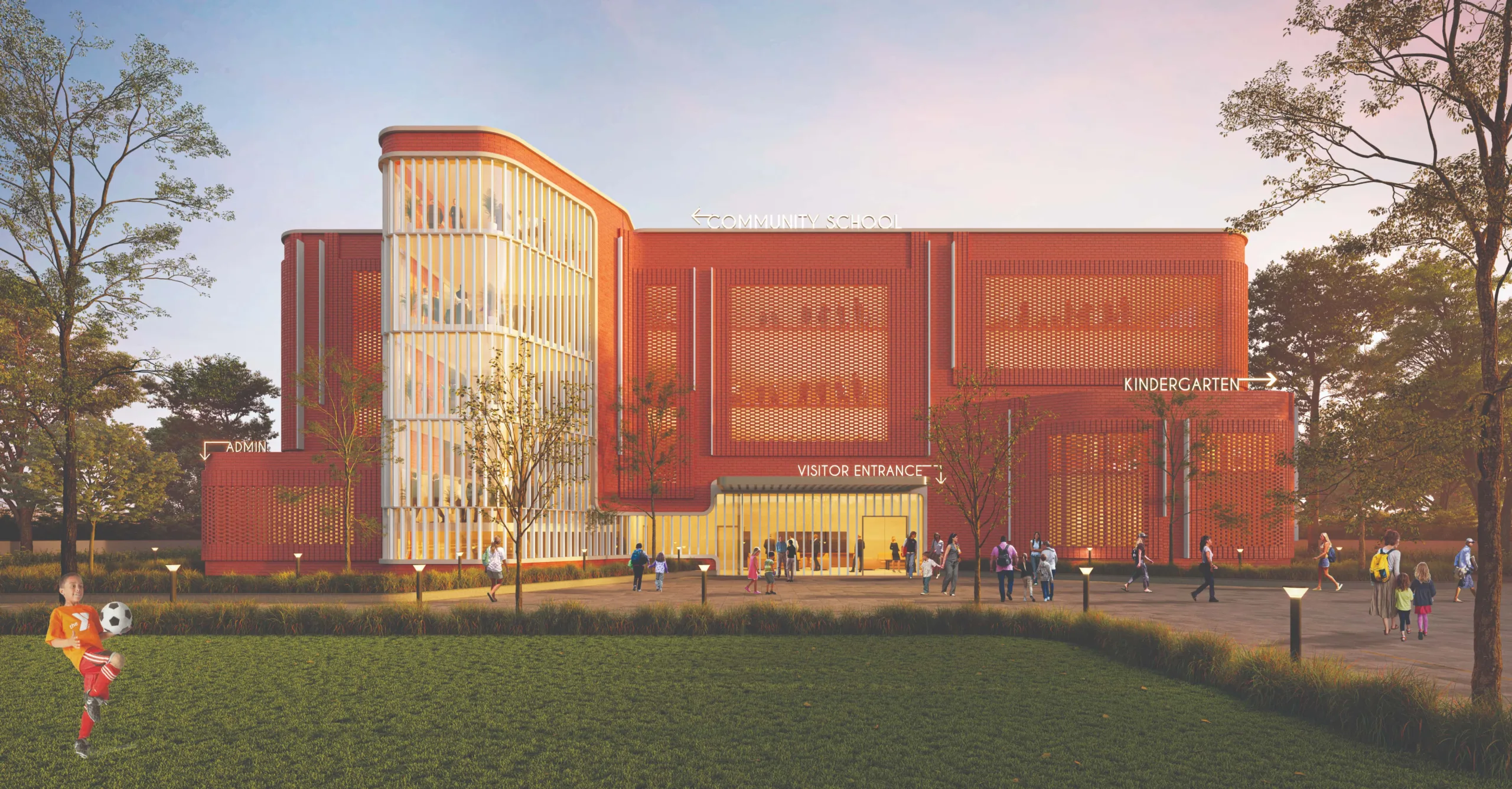 The design intent is centred around the locally built architecture by the village artisans