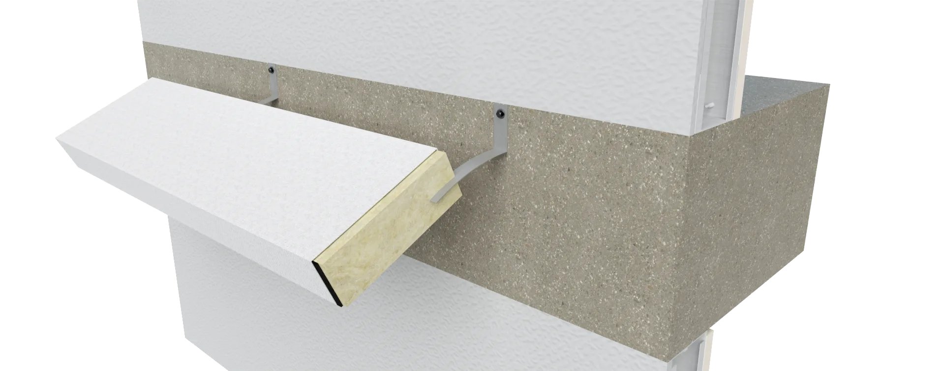Figure 4- Diagram of how cavity barriers can slip off partial penetration ’push-to-fit’ brackets, leaving a gap between the barrier and the internal substrate (for illustration purposes only)
