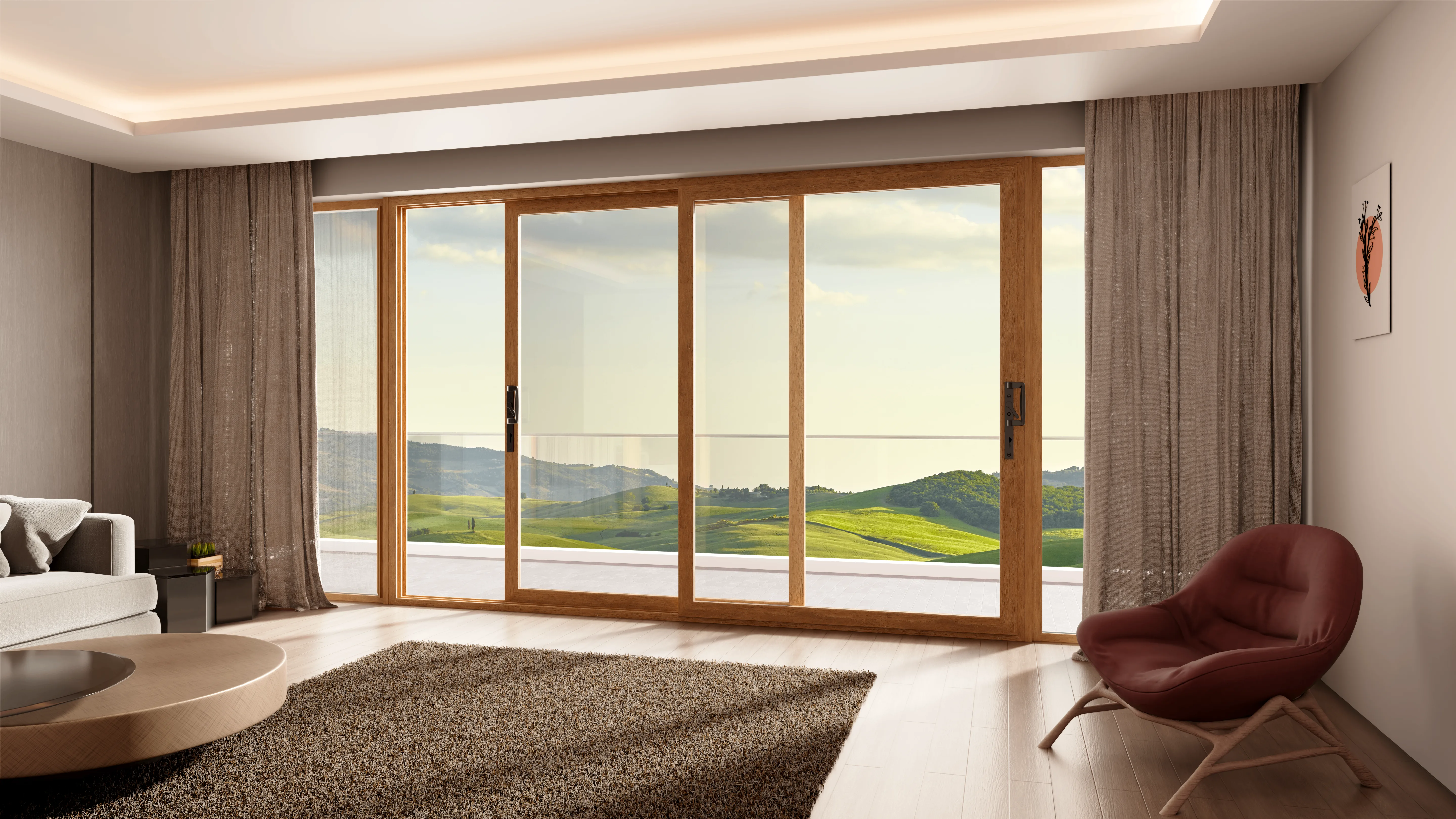 uPVC Sliding Door Rusitc Oak