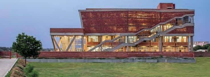 Girl's hostel block, st. Andrews institute of technology and management, india designed by zero energy design lab, new dehli