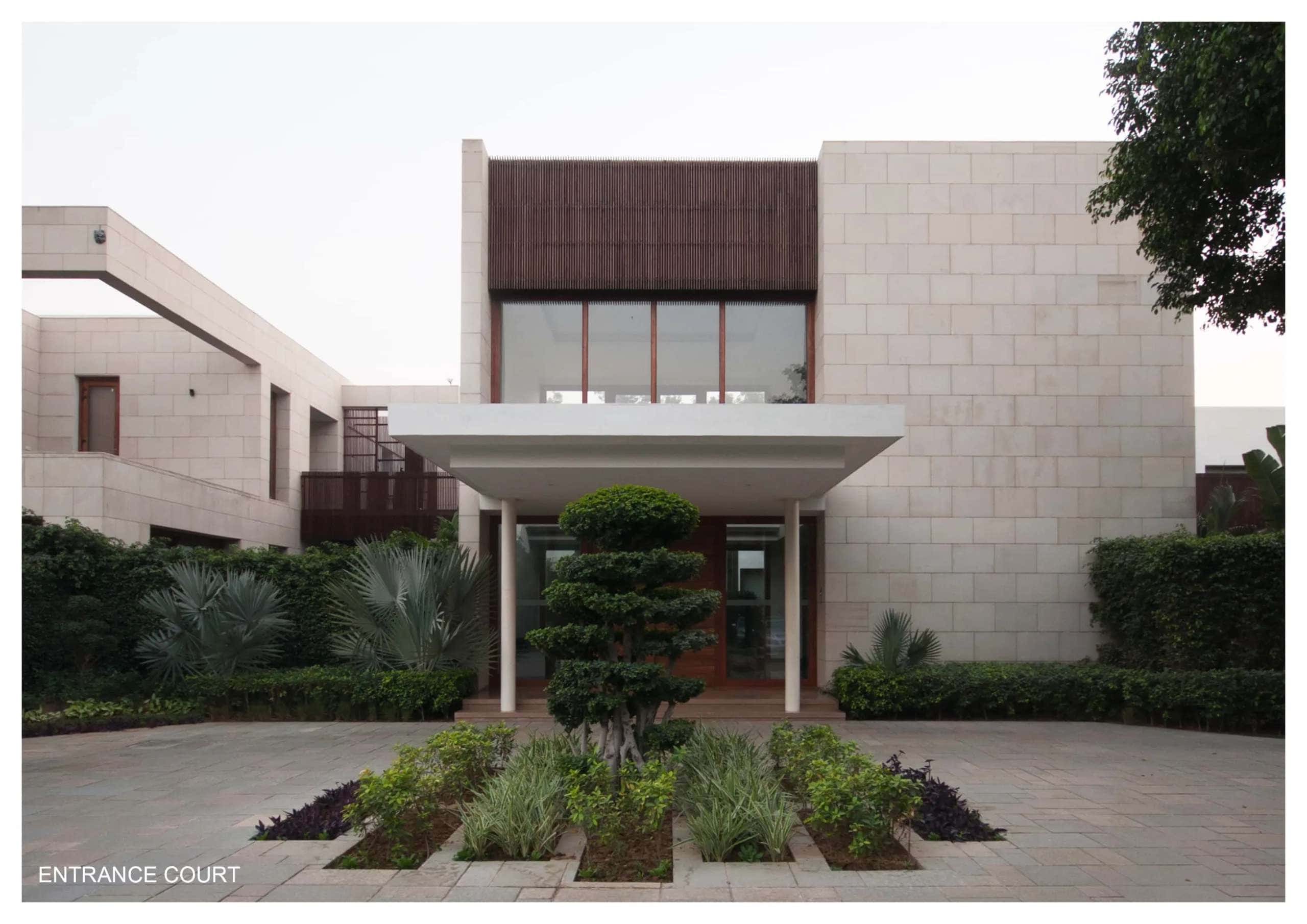 House of Bridges, New Delhi, Insulated glazing with sun-shading louvres shapes the façade, maximising natural light and visual connectivity