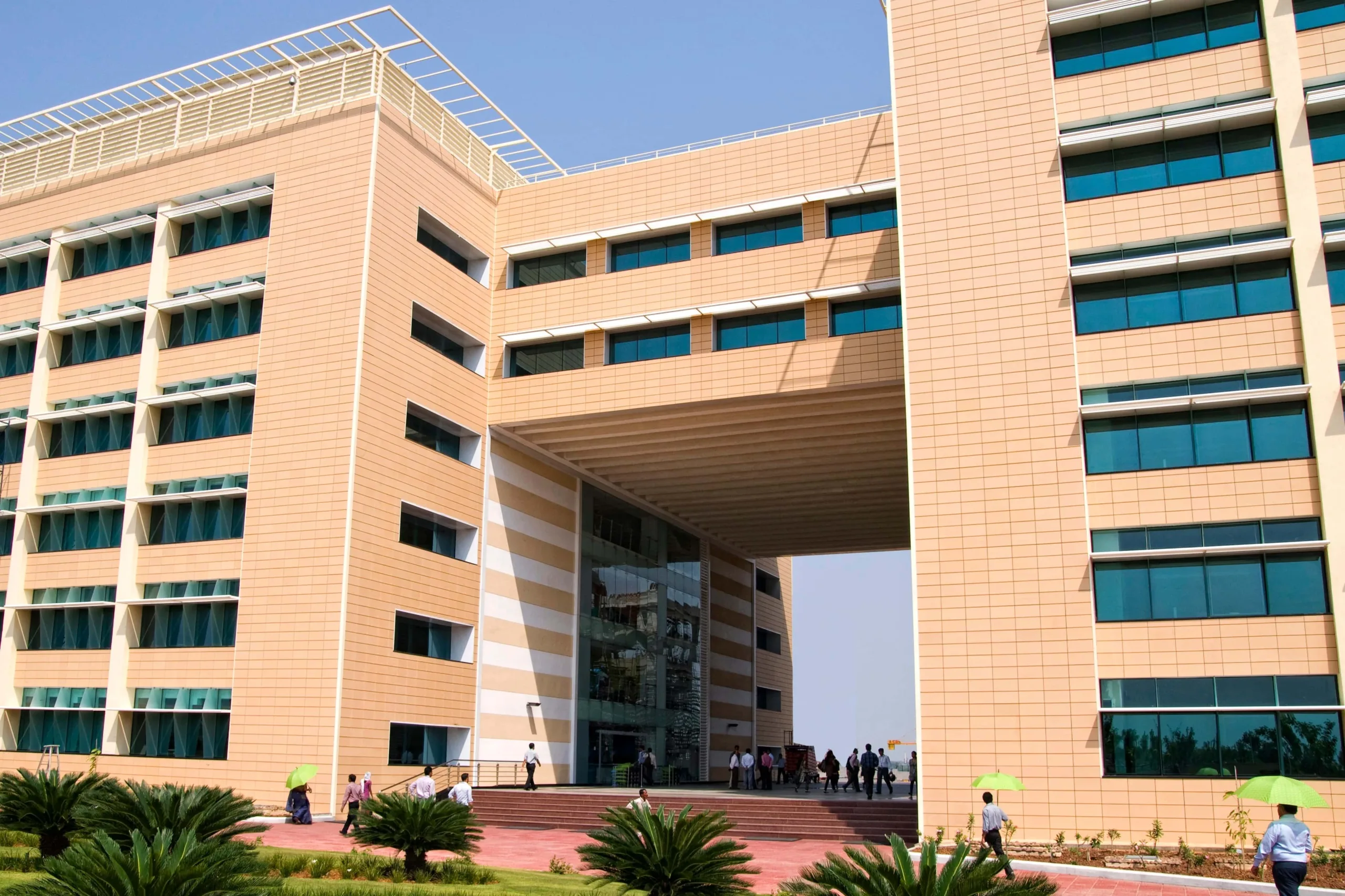 Infosys Hyderabad building with dry cladding tiles