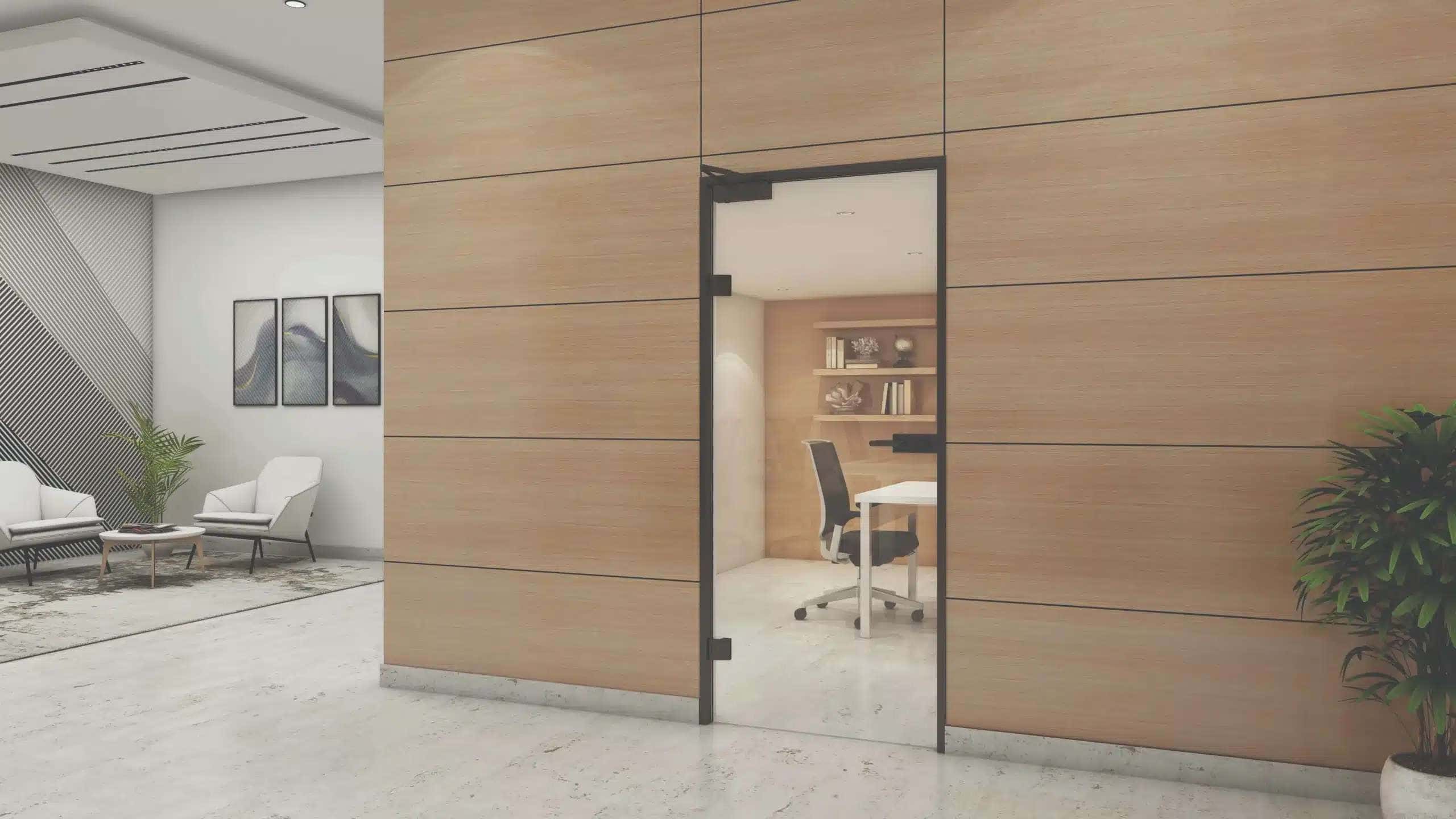 Wall to Glass Single Swing Door