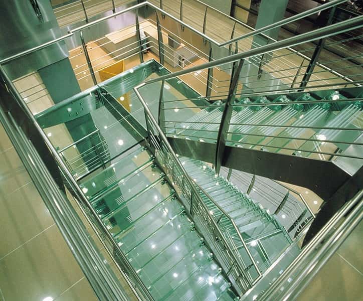Clear glass on staircases