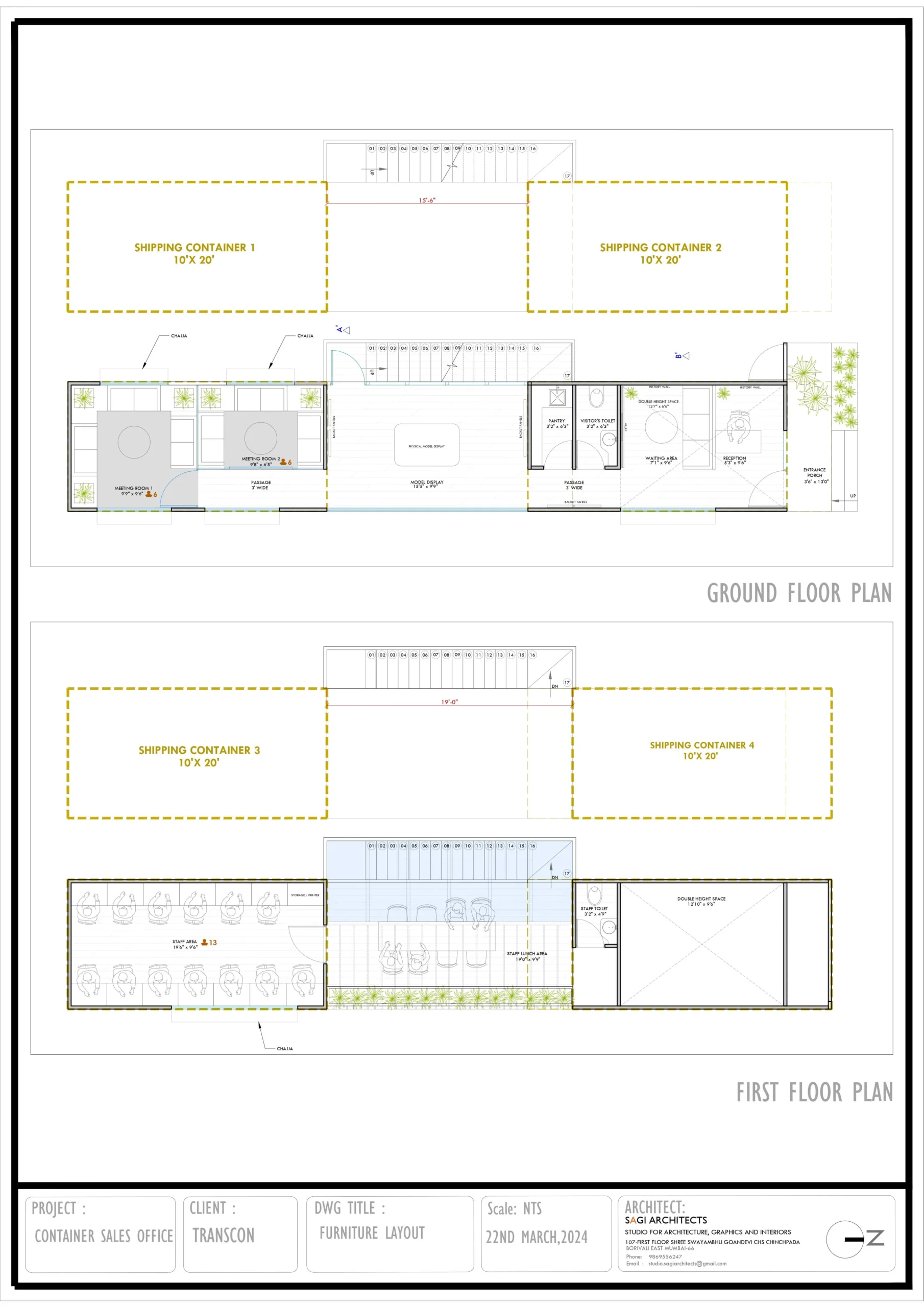 Transcon Container Sales Office Plans_SAGI Architects