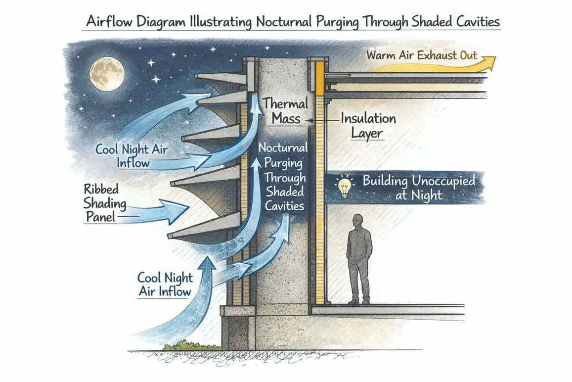 Nocturnal purging through shaded cavities