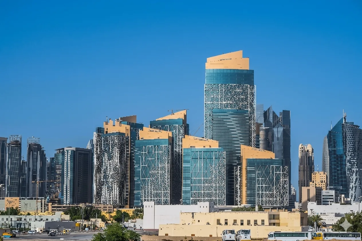 Qatar Petroleum District in Doha – (Image courtesy: KEO International Consultants) – design by Raj Patel