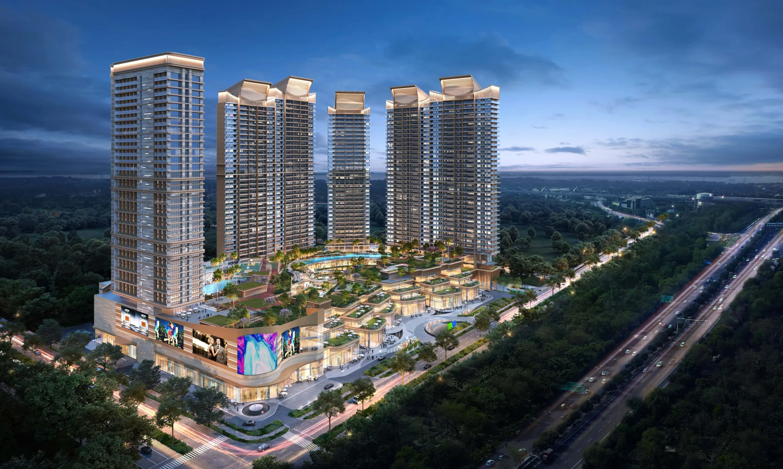 The parametric wave façades serve as climatic screens that capture light, movement, and shadow