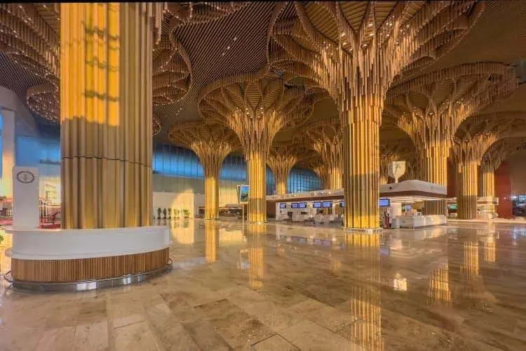 Lokapriya Gopinath Bordoloi International Airport (LGBIA), Guwahati - interiors enhanced by controlled daylight, artificial lighting integration, and façade-driven environmental comfort for improved passenger experience