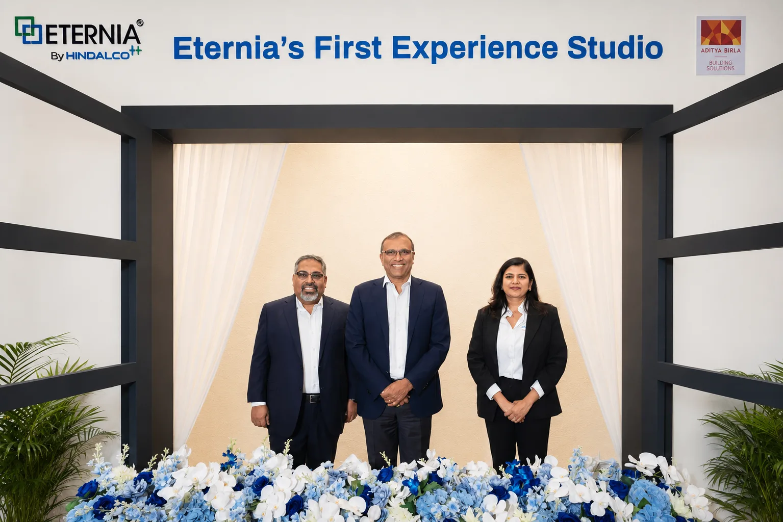Mr. Anjan Kumar Putatunda, Business Head, Eternia, Mr . Satish Pai - MD - Hindalco Industrirs and Ms. Kopal Agrawal, CEO – Aluminium Downstream, Hindalco Industries Ltd at the launch of Eternia center