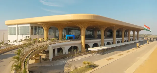 The Guwahati International Airport project utilises heavily engineered insulated glass units (IGUs) incorporating laminated safety glass with acoustic PVB interlayers