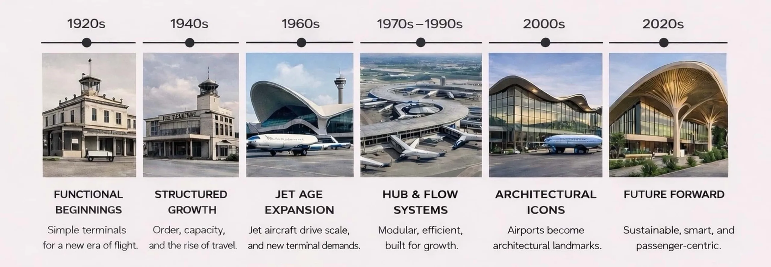 Airport terminals have evolved from functional shelters to performance-driven systems that shape experience, efficiency and identity