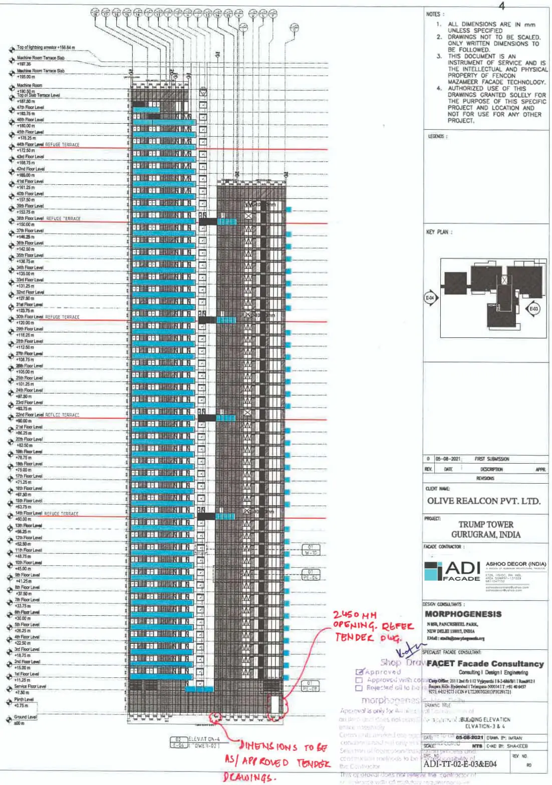 Main Elevation & Typ. Floor Plan