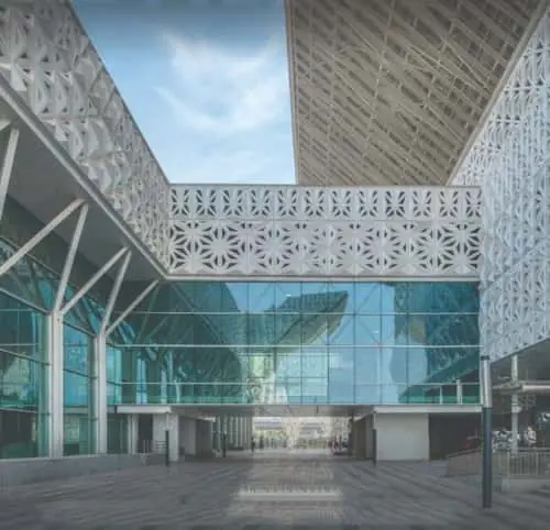 Tension rod glazing with high-performance glass in Yashobhoomi India International Convention & Expo Centre (Image Credit - Larsen & Toubro)