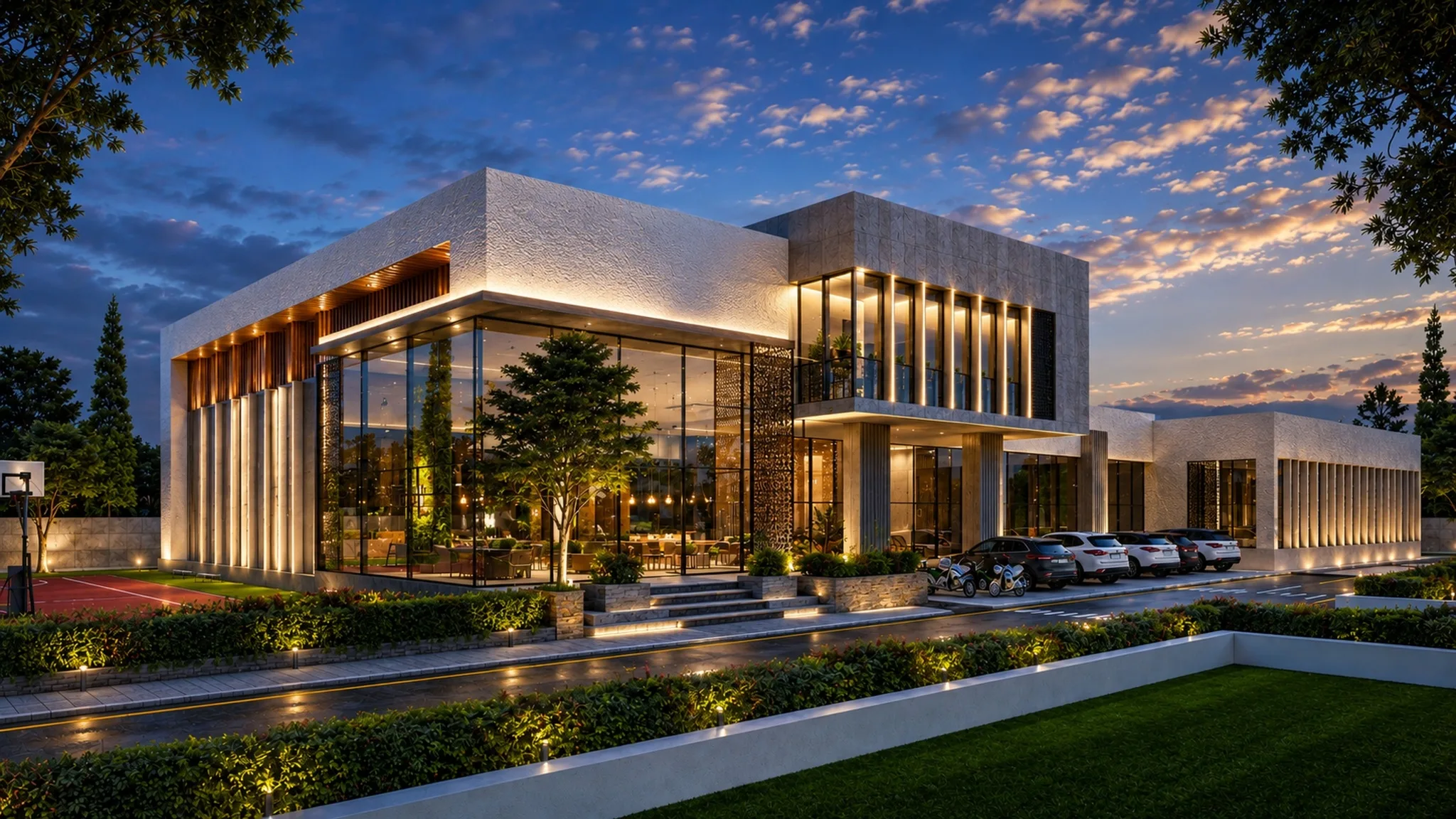 GMR Club Cafeteria Facade - (Image Credit - Urban Infill Studio)