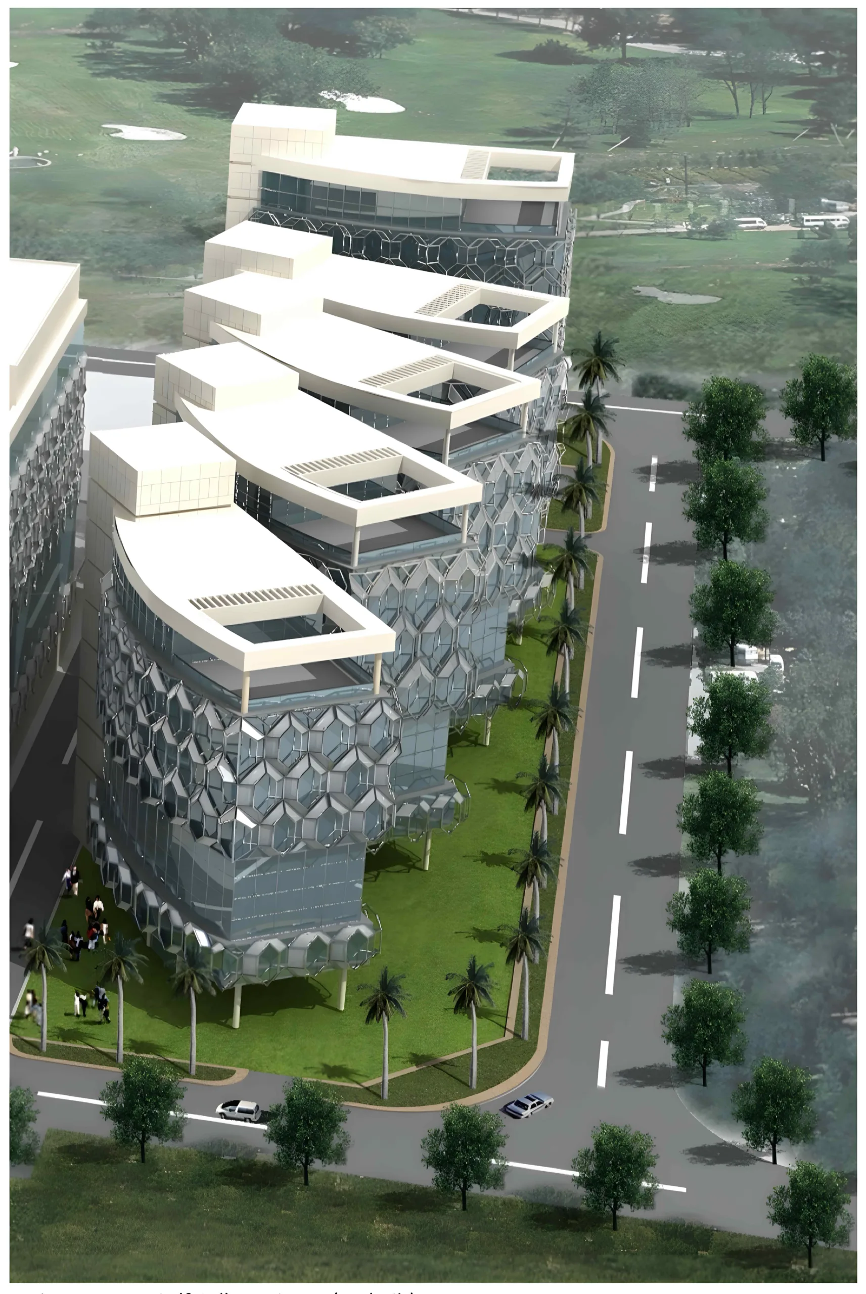 Gulf College, Muscat, Sultanate of Oman. Life-cycle thinking now drives material choices, weighing durability, maintenance and embodied carbon alongside acoustic performance (Image Credit - bbArch Design)