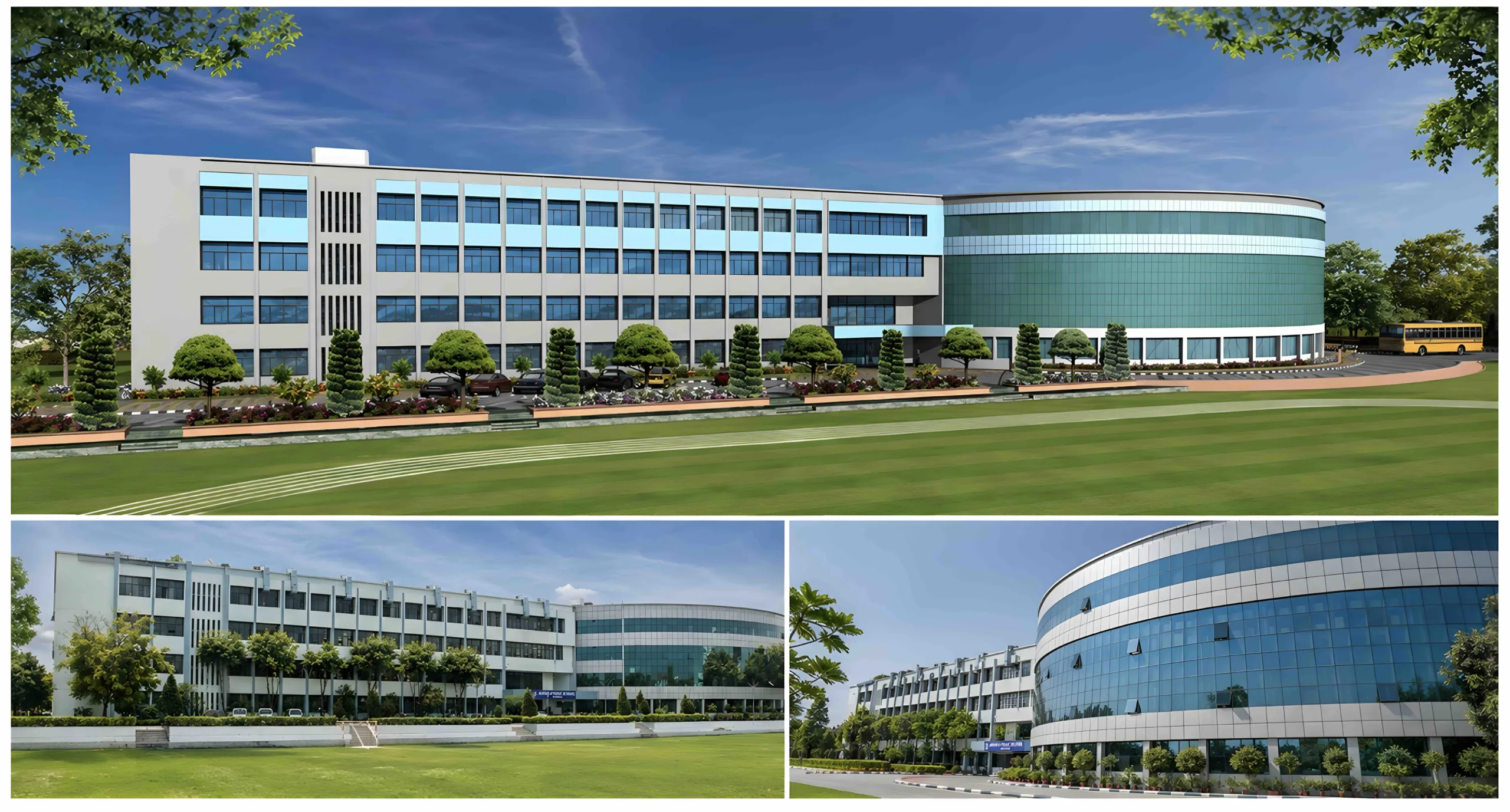 Gulf College, Muscat, Sultanate of Oman. Life-cycle thinking now drives material choices, weighing durability, maintenance and embodied carbon alongside acoustic performance (Image Credit - bbArch Design)