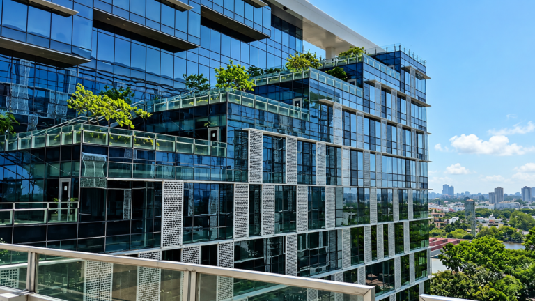 Terrace gardens recur on every floor of every façade — a biophilic, low-tech counterweight to the building’s scale, designed to support social engagement as much as thermal comfort