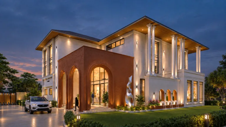 The main building consists of simple rectangular volumes, each responding to The main building consists of simple rectangular volumes, each responding to a different function and visual requirement