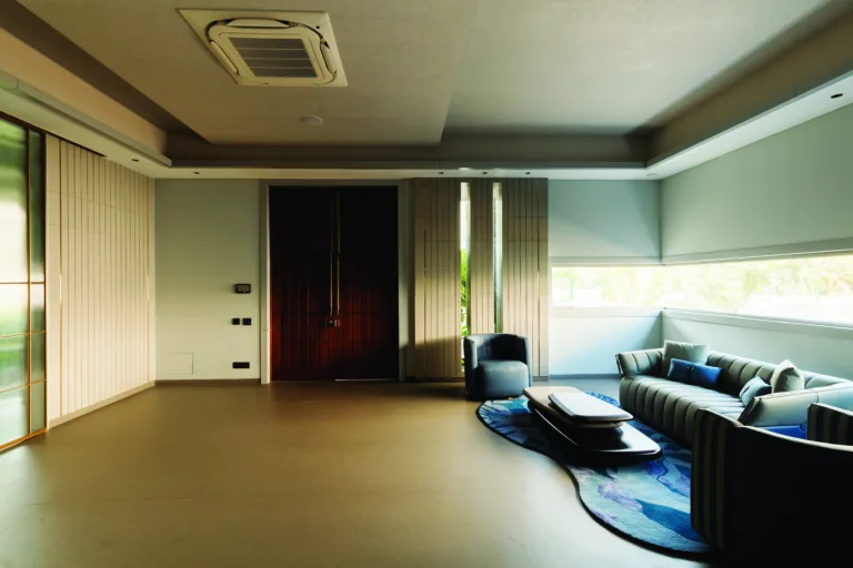 Living zone demonstrating moderated window-to-wall ratio