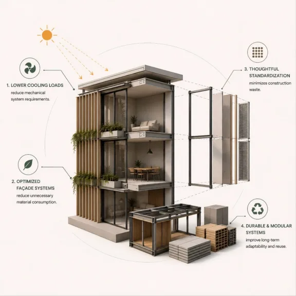 Passive design indirectly addresses both operational and embodied carbon